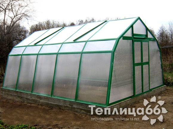 Теплица Рябина под поликарбонат, ширина 3,5 метра (разборная, в упаковке, усиленная)